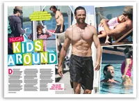 Hugh Jackman kids around